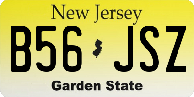 NJ license plate B56JSZ