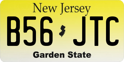 NJ license plate B56JTC