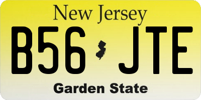 NJ license plate B56JTE