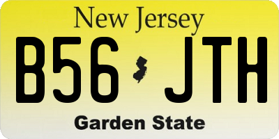 NJ license plate B56JTH
