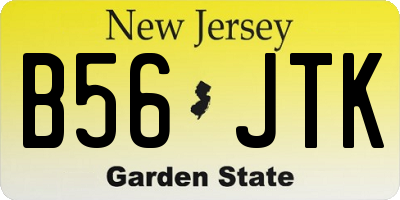 NJ license plate B56JTK