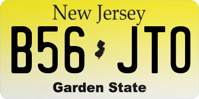 NJ license plate B56JTO
