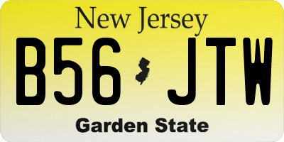 NJ license plate B56JTW