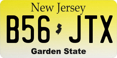 NJ license plate B56JTX