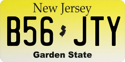 NJ license plate B56JTY