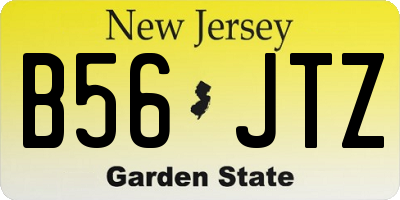 NJ license plate B56JTZ