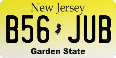 NJ license plate B56JUB