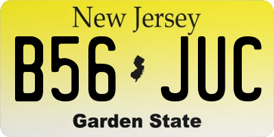 NJ license plate B56JUC