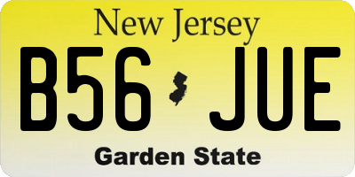 NJ license plate B56JUE