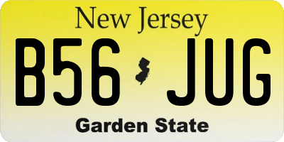 NJ license plate B56JUG