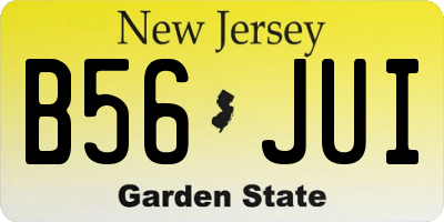 NJ license plate B56JUI