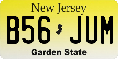 NJ license plate B56JUM