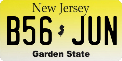NJ license plate B56JUN