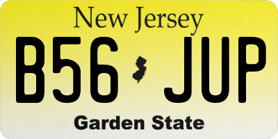 NJ license plate B56JUP