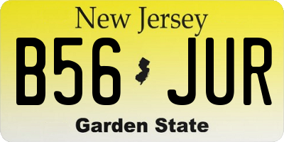 NJ license plate B56JUR