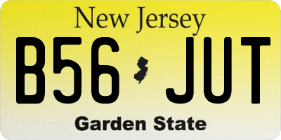 NJ license plate B56JUT