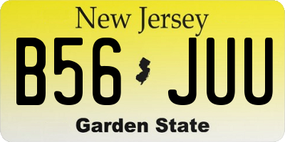 NJ license plate B56JUU