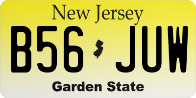 NJ license plate B56JUW