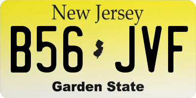NJ license plate B56JVF