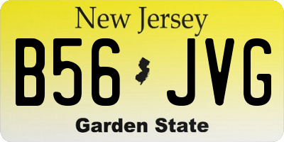 NJ license plate B56JVG