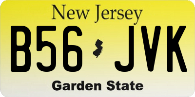 NJ license plate B56JVK