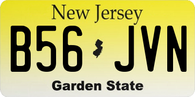 NJ license plate B56JVN