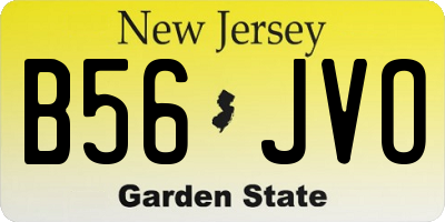 NJ license plate B56JVO