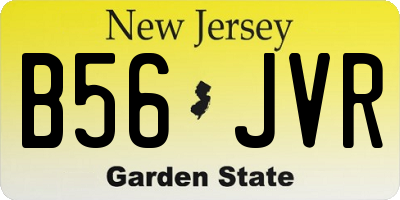 NJ license plate B56JVR