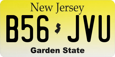 NJ license plate B56JVU