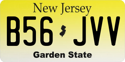 NJ license plate B56JVV