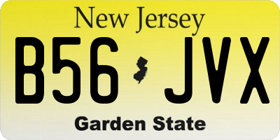 NJ license plate B56JVX