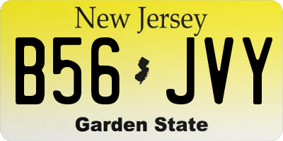 NJ license plate B56JVY
