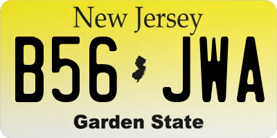 NJ license plate B56JWA