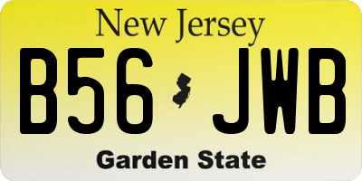 NJ license plate B56JWB