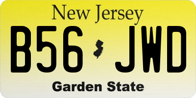 NJ license plate B56JWD