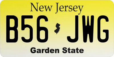 NJ license plate B56JWG