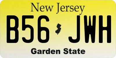 NJ license plate B56JWH