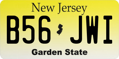 NJ license plate B56JWI