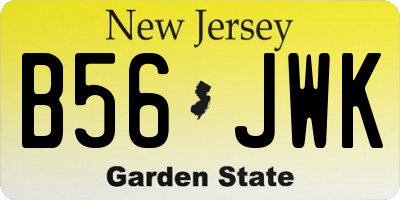 NJ license plate B56JWK