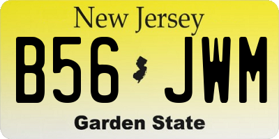 NJ license plate B56JWM