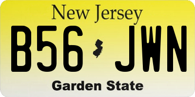 NJ license plate B56JWN