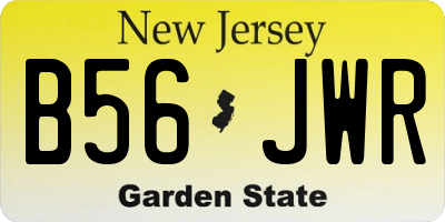 NJ license plate B56JWR