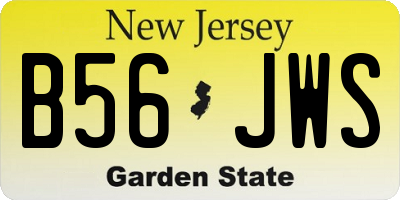 NJ license plate B56JWS