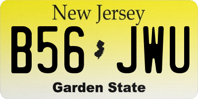 NJ license plate B56JWU