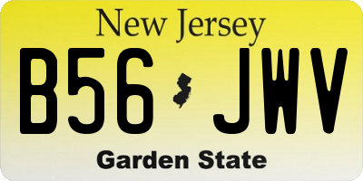 NJ license plate B56JWV