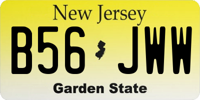 NJ license plate B56JWW