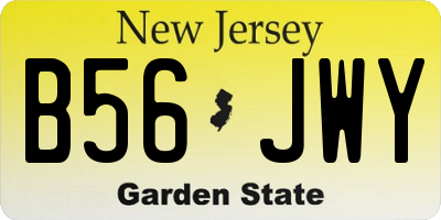 NJ license plate B56JWY