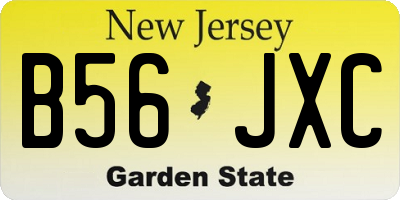 NJ license plate B56JXC