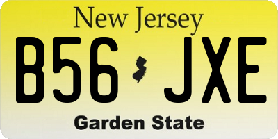 NJ license plate B56JXE