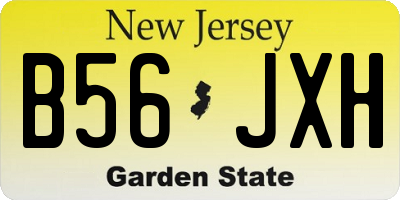 NJ license plate B56JXH